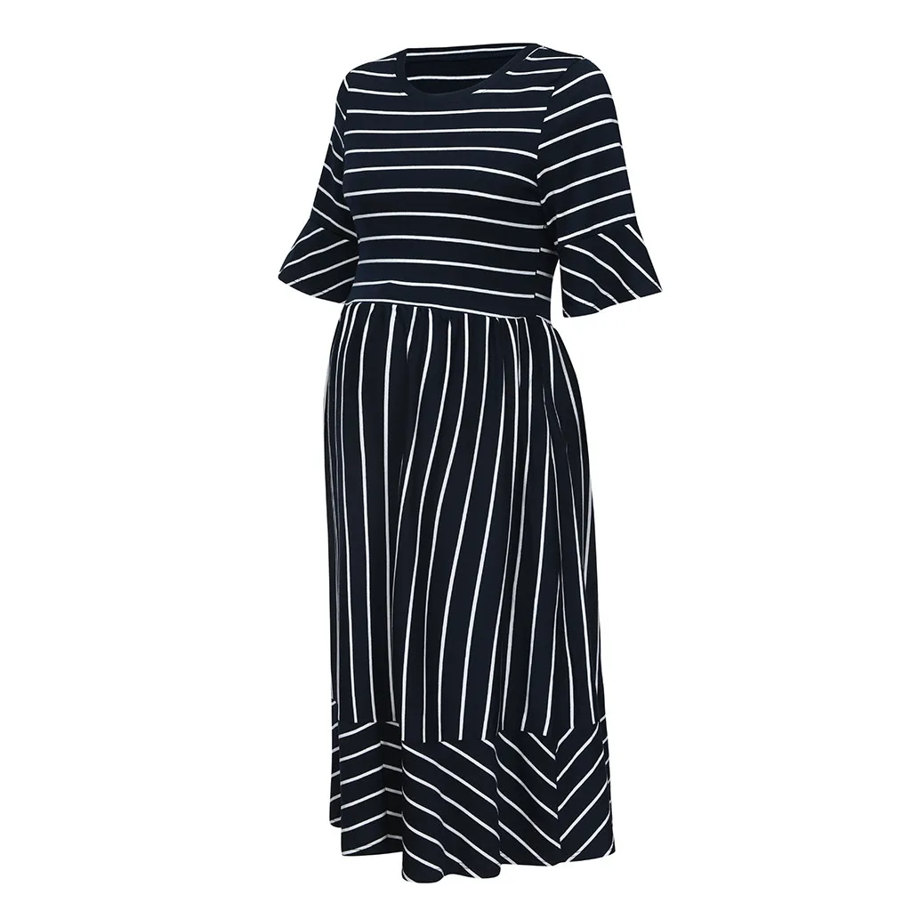 Женское платье для беременных летнее в полоску с рукавами Flore 2019 | Мать и ребенок