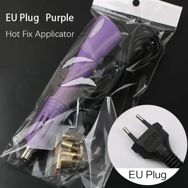 EU Plug Purple 2000 шт разные размеры Горячая фиксация Стразы SS6-SS30 5 размеров отдельная упаковка с плоской задней частью камни - Цвет: EU Plug Purple