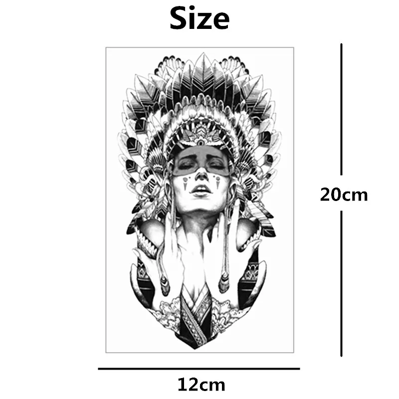 SHNAPIGN индийский воин временная татуировка для боди арта наклейка s 12*20 см
