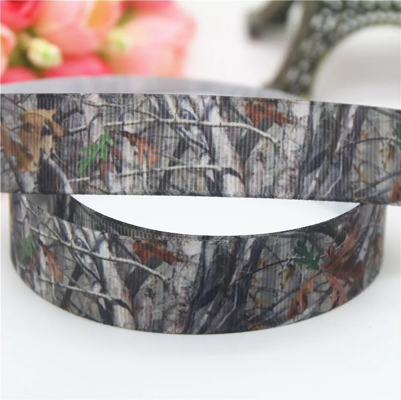 DUWES 7/8 ''Бесплатная доставка Камо дерево печатных grosgrain ленты hairbow головные
