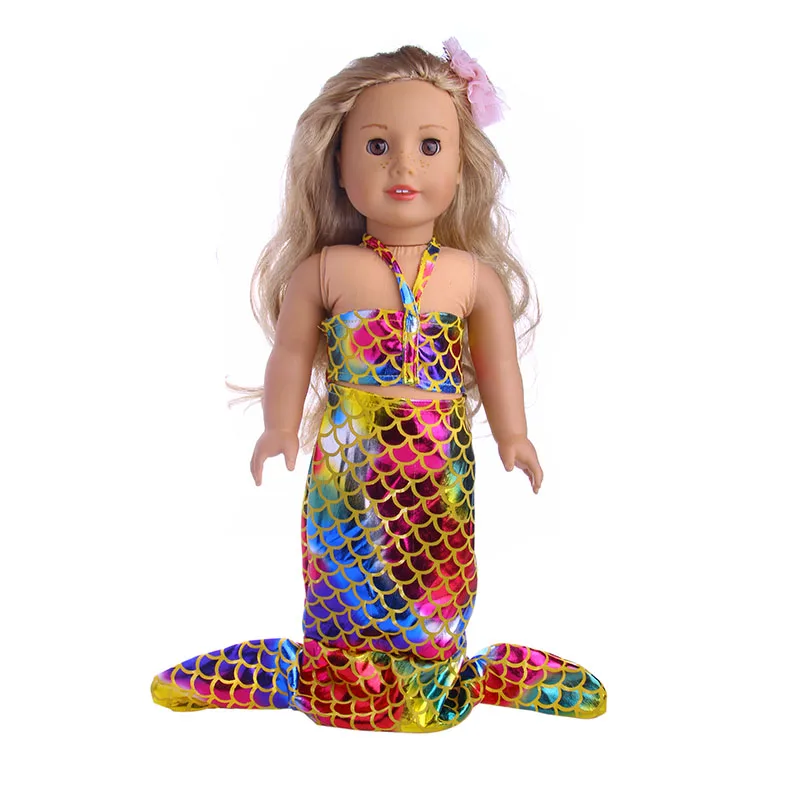 Модный Купальник Русалка LUCKDOLL 18 дюймов американская кукла 43 см аксессуары для