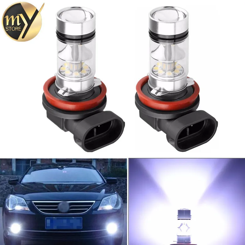 2 шт. светодиодный фонарь H8 H9 H11 9006 100 Вт 20 SMD для автомобиля противотуманный