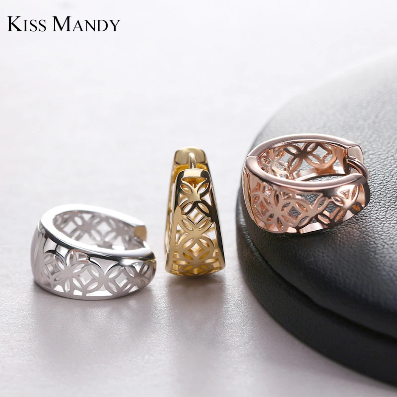 Женские серьги гвоздики с вырезами KISS MANDY элегантные ювелирные украшения