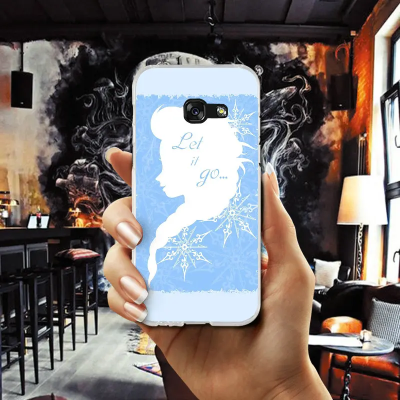 Soft Silicone Mobile Phone Cases For Samsung Galaxy A3 A5 A7 J1 J2 J3 J4 J5 J6 J7 2016 2017 2018 Bags Punk Elsa Tattoo Princess |