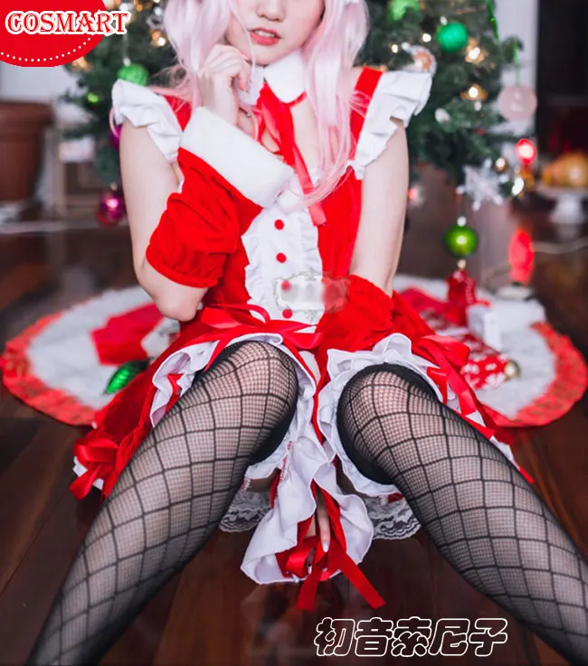 Аниме Супер Sonico Косплей рождественское платье униформа косплей костюмы полный