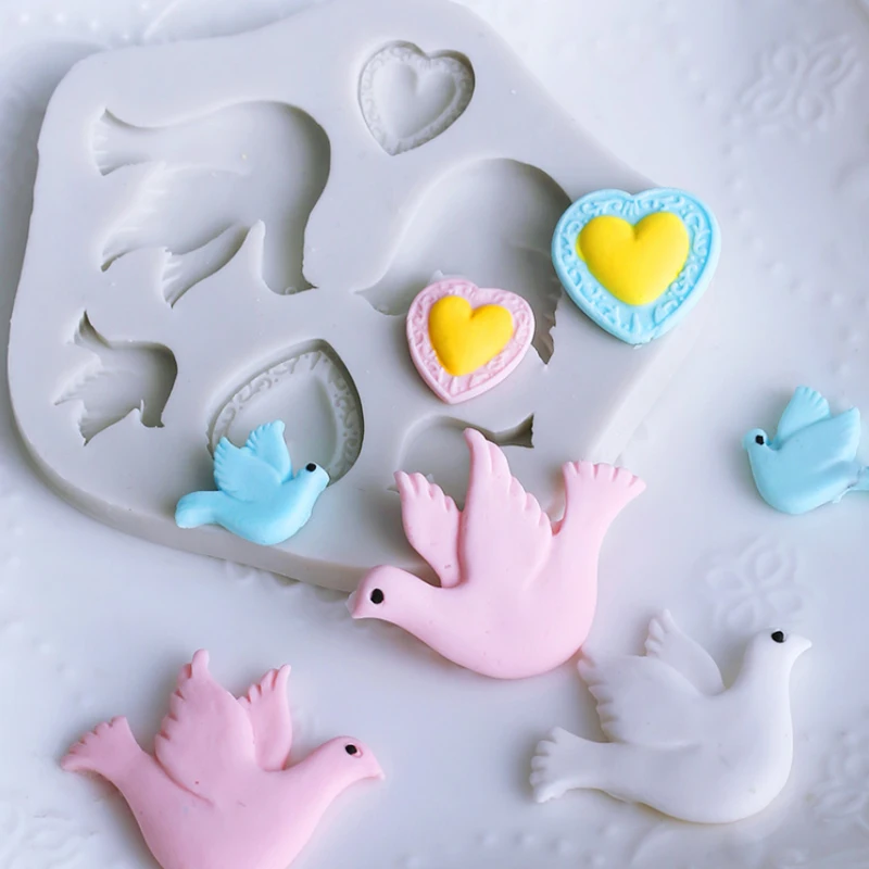 Силиконовая форма Love Dove of Peace помадка инструмент для украшения торта шоколадная