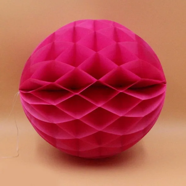 Fuchsia 4/6/8/10/12-дюймовый Круглый китайский фонарь ткань Бумага сотовые шары для Свадьбы Decoraions День рождения Baby Shower поставки - Цвет: Fuchsia