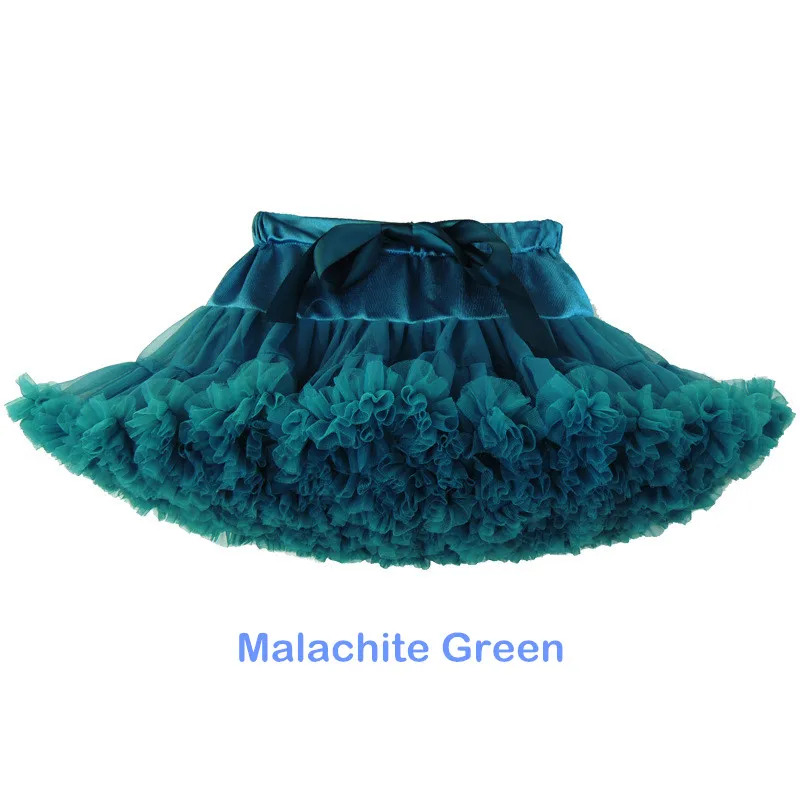 malachite green Юбка-пачка для девочек пушистый фиолетовый балетный Одежда для маленьких девочек вечерние юбки для танцев из тюля мини-юбка-пачка Saia infantil menina falda - Цвет: malachite green