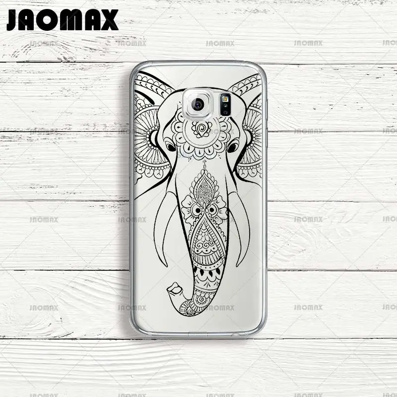 Jaomax Animal Mandala Elephant Case For Samsung Galaxy S7 S6 S8 S5 S4 S3 Edge Plus Silicone Transparent Soft Phone Cover Quotes |