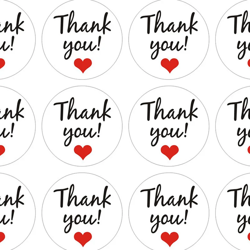 

3.5*3.5CM THANK YOU Writings Gifts Tags For Wedding Christmas Packing Gift With Heart Pattern Kraft Paper Label Tags