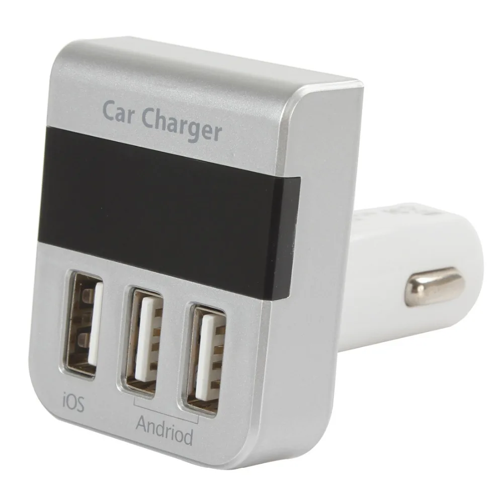 Трехместный Порты USB 5 В/3.1A Выход Автомобиля зарядки Смарт-СВЕТОДИОДНЫЙ Цифровой