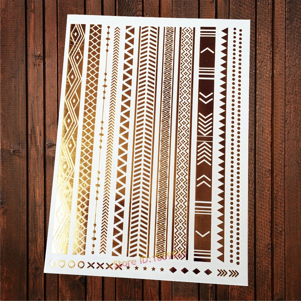 Горячая Распродажа индийский браслет с золотистыми татуировками Подсолнухи