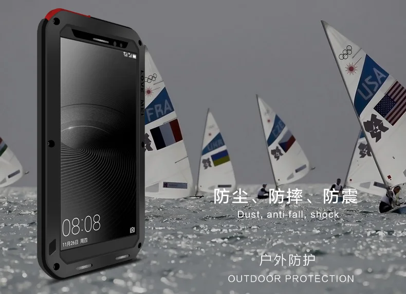 Мощный чехол LOVE MEI для huawei mate 8 ударопрочный грязезащитный водонепроницаемый металлический бронированный чехол для телефона huawei mate 8 Алюминиевый Чехол