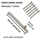 Пружинный штифт для часов 304, нержавеющая сталь, диаметр 1,5 мм, 20 шт.лот, инструменты для ремонта часов, 18 мм, 20 мм, 22 мм