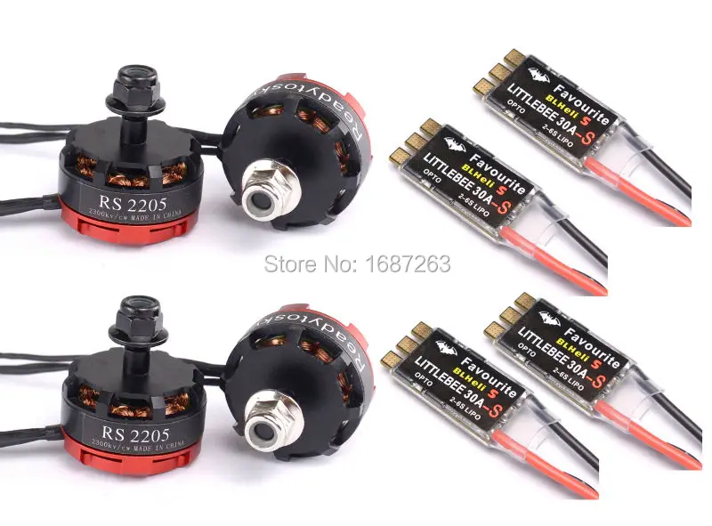 FVT LittleBee 30A S ESC blheli _ s OPTO + RS2205 2300kv бесщеточный двигатель для FPV QAV R 220 мм|Детали и