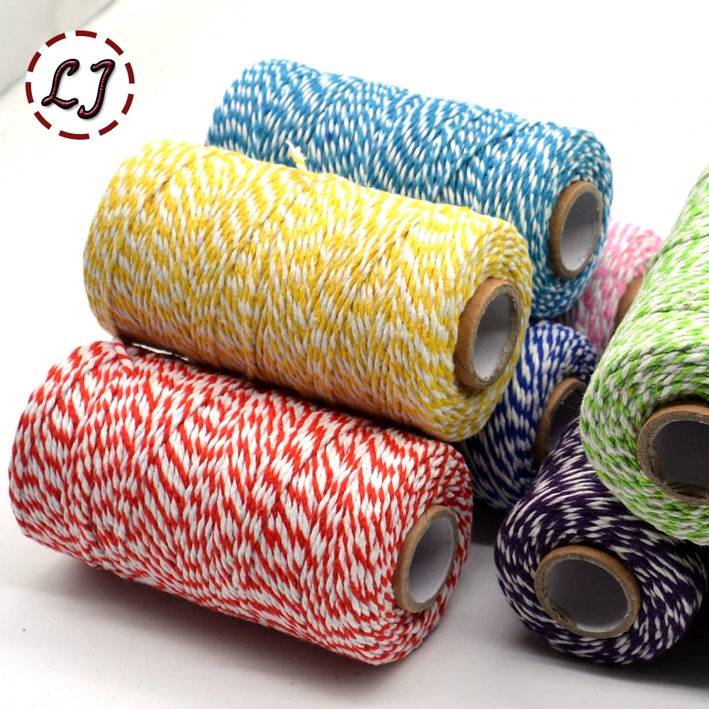 100 м/рулон 2ply Bakers Шпагат Веревка хлопок шнуры Веревка для дома Рождественский подарок ручной работы упаковка ремесла проекты DIY