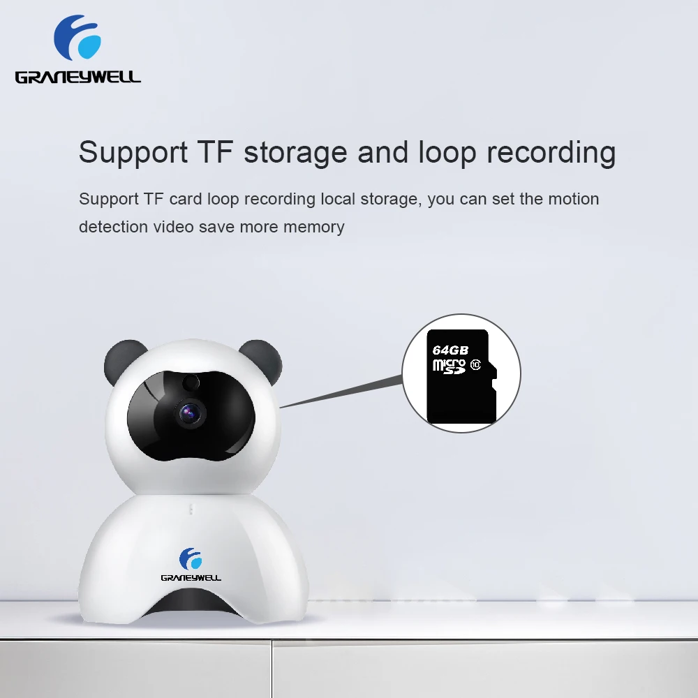 GRANEYWELL 720P HD Беспроводная IP камера P2P Обнаружение движения ночное видение детский