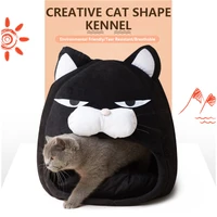 new 2018 creative dog bed pet bed cute cat head shape house warm soft dogs kennel dog house pet sleeping bag cat bed cat house