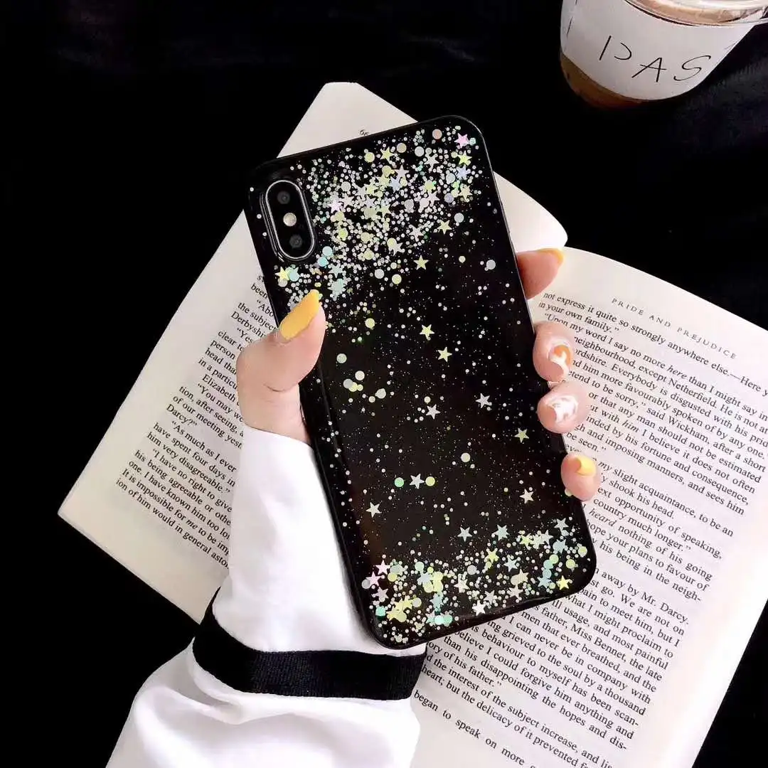 Роскошный чехол из фольги для Xiaomi 8 Lite 8SE 9 Redmi 5 Plus Note 5 6 7 Pro, мягкий чехол с блестками