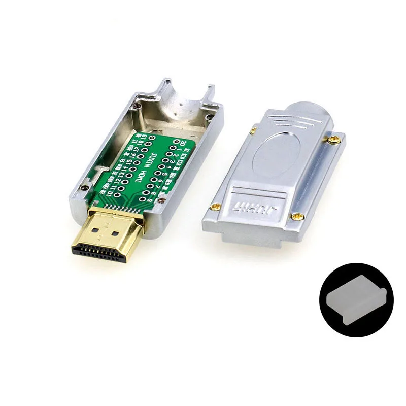 HDMI сварочная головка разъем корпус из алюминиевого сплава позолоченный шарнир 4K HD линия DIY мужской - Цвет: D