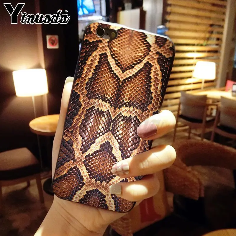 Yinuoda Змеиная Кожа Искусство ТПУ Мягкий силиконовый чехол для телефона iPhone 5 5Sx 6 7 7 plus 8 8 Plus X XS MAX XR чехол coque funda - Цвет: A9