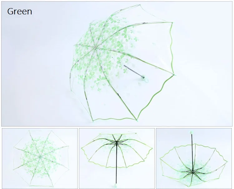 Вишня в цвету прозрачный зонт от дождя Для женщин 3 Складные Сакура цветок Зонт женский дождь инструменты Защита от солнца, зонтике, Рисунок: цветы