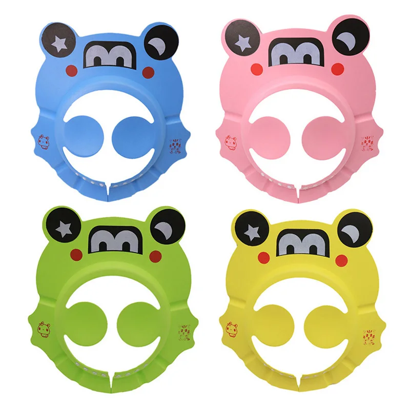

New Adjustable Baby Kid Soft Shampoo Bathing Shower Cap Hat Wash Hair Ear Cover Cute Cartoon Shampoo Cap Dropshipping
