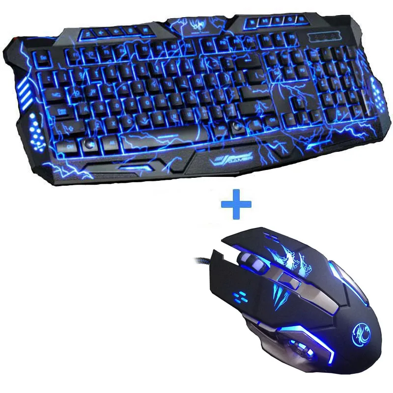 Новая Трехцветная компьютерная игровая клавиатура с подсветкой Teclado Full N Key