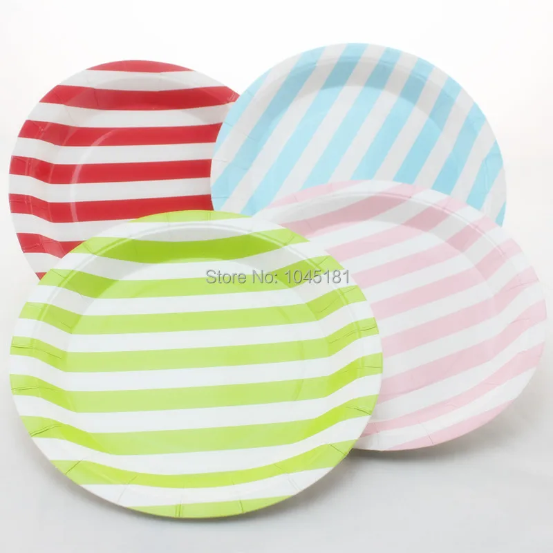 Бесплатная доставка 3000 шт./лот Желтые красные синие розовые бумажные тарелки для