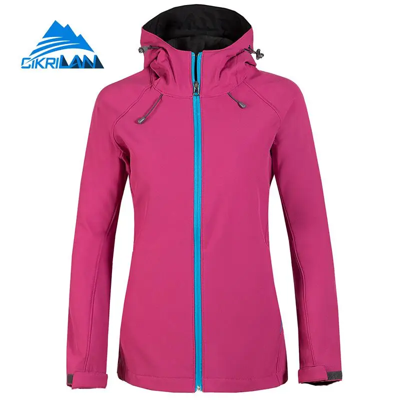 Ветронепроницаемая водостойкая флисовая куртка для женщин Походное теплое