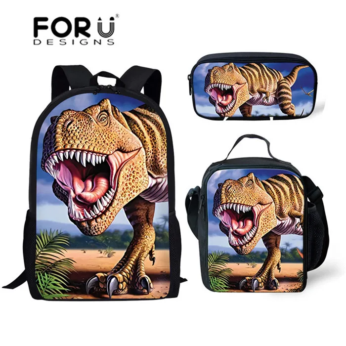 P6210CGK FORUDESIGNS/мальчиков Дино школьные сумки для детей динозавр Тираннозавр Рекс Динозавр печати Школьный рюкзак для детей 3 шт./компл. школьный Bolsa - Цвет: P6210CGK