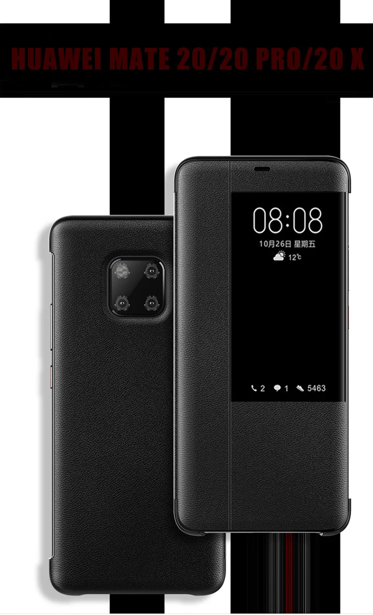 Для huawei mate 20 30 Pro Чехол, флип-чехол, кожаный смарт-чехол с окошком для huawei mate 20 X Чехол, защитный чехол