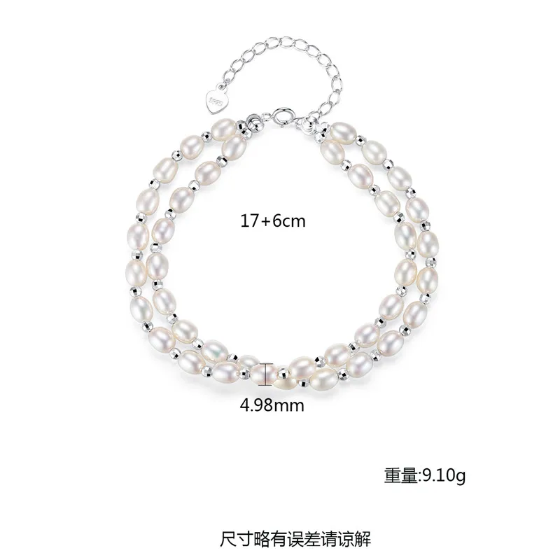 Женский браслет из серебра 100% пробы с натуральным жемчугом |