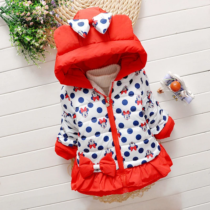 Розничная продажа Новинка 2016 года стильная куртка с Микки и Минни для девочек