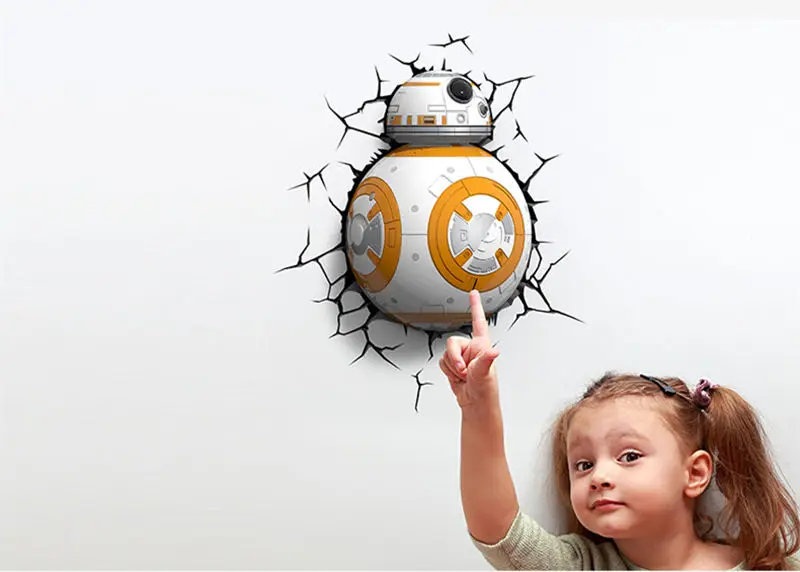 [Топ] Креативные войны BB 8 фигурки роботов Модель 3D Настенный светильник