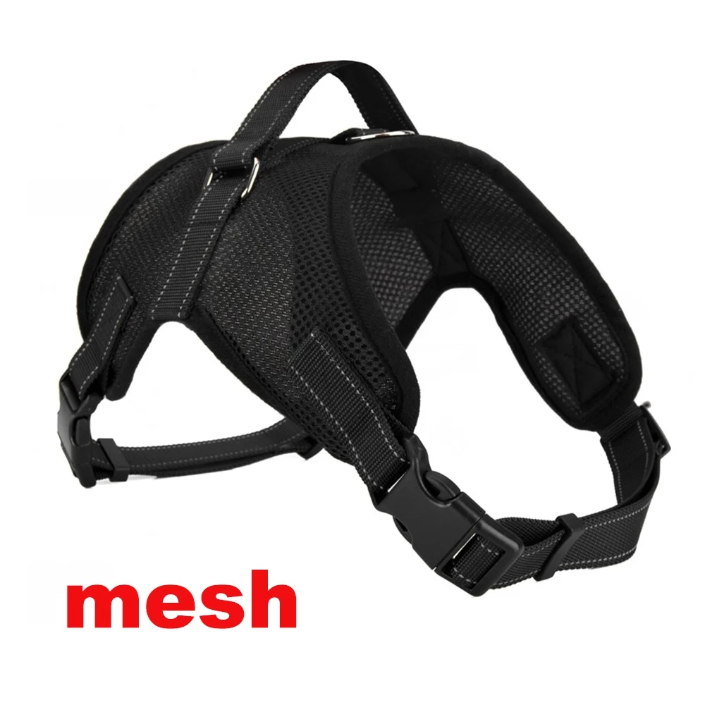 Mesh Black Светоотражающий Поводок для домашних животных, собак, ошейник для больших собак, поводок, регулируемый поводок для больших и маленьких собак, намордник, жилет питбуля - Цвет: Mesh Black