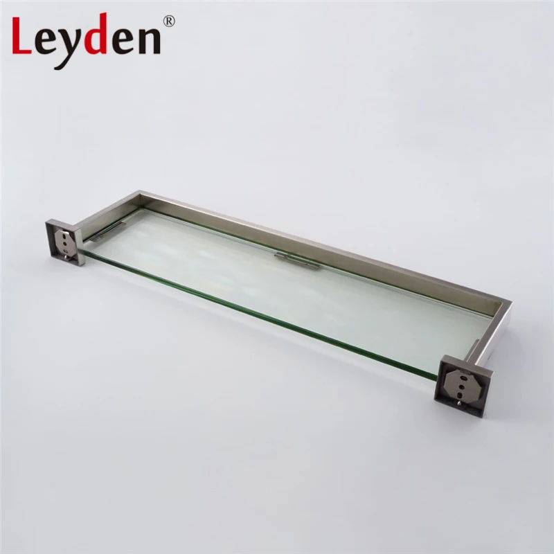 Высококачественная стеклянная квадратная полка Leyden из нержавеющей стали