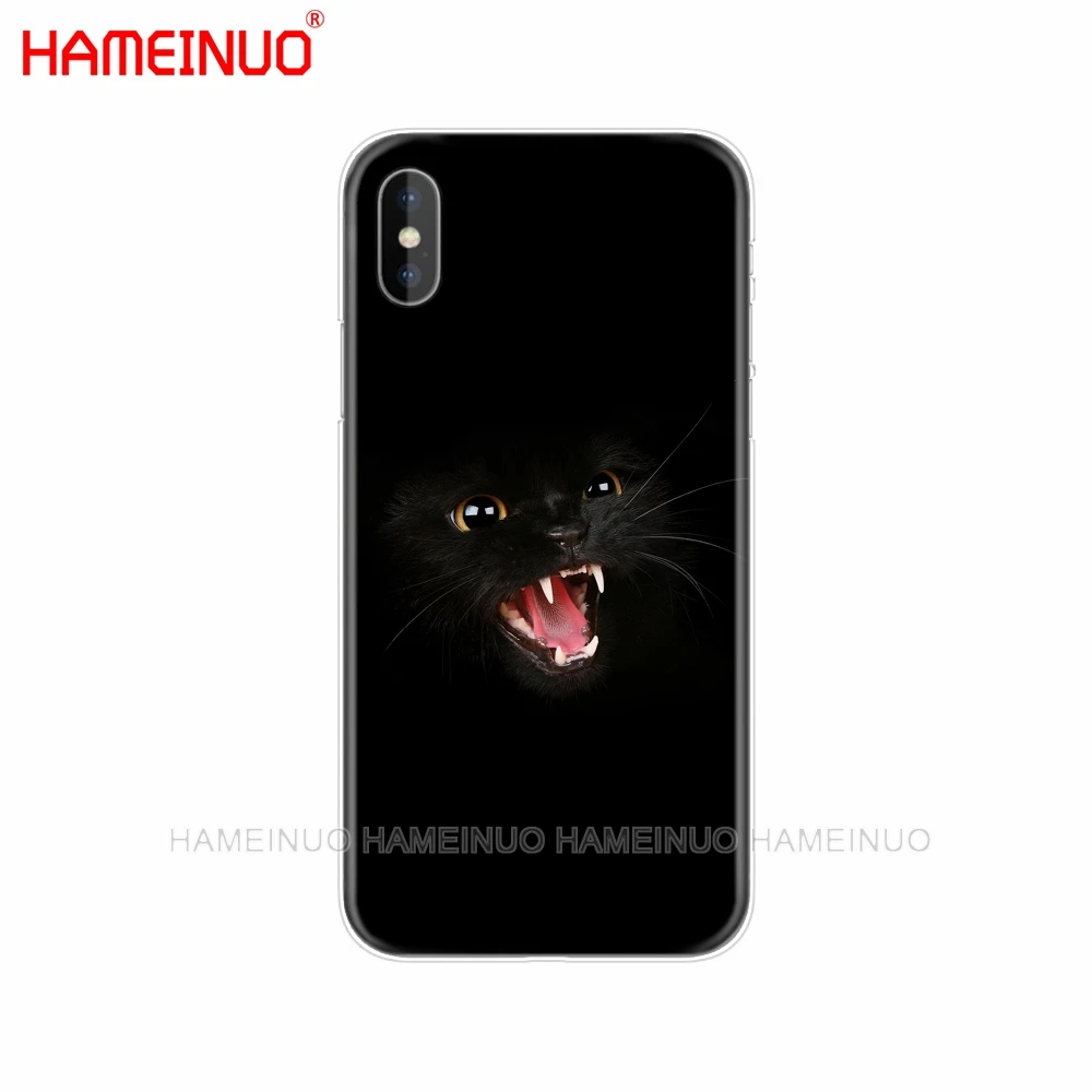 HAMEINUO Черный кот глазящий глаз на сотовый телефон чехол для iphone X 8 7 6 4 4S 5 5S SE 5c 6s plus - Цвет: 43032