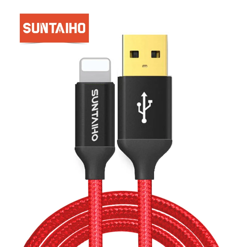 Suntaiho зарядный кабель для Apple iphone 5V2. 5A usb позолоченный передачи данных 6 7 Plus 8 6s SE |