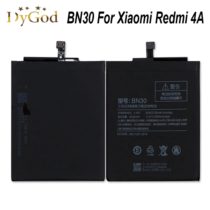 

Аккумулятор для Xiaomi Redmi 4A BN30 3120mAh Redrice 4A Hongmi 4A Batterie Bateria Аккумулятор AKKU