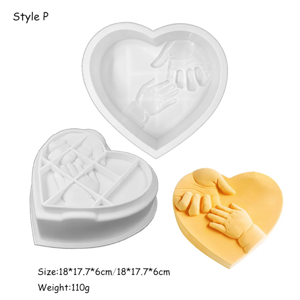 Style P GODWJ украшения торта прессформы 3D силиконовые формы для выпечки блюдо инструменты для сердце круг пирожки шоколадного брауни мусс сделать форма для десертов - Цвет: Style P