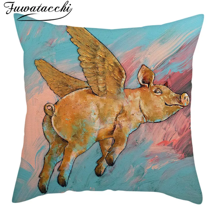 Чехол для подушки Fuwatacchi с изображением милой свиньи 45x45 см чехол из полиэстера в