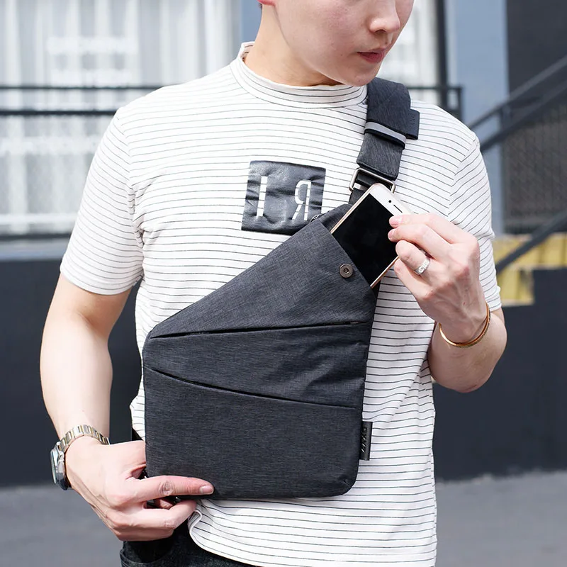 Left Strap Мужская сумка-мессенджер с защитой от кражи, для мужчин, скрытая сумка через плечо, Ретро стиль, сумка через плечо, крутые мотоциклетные сумки на ремне, спортивная сумка - Цвет: Left Strap
