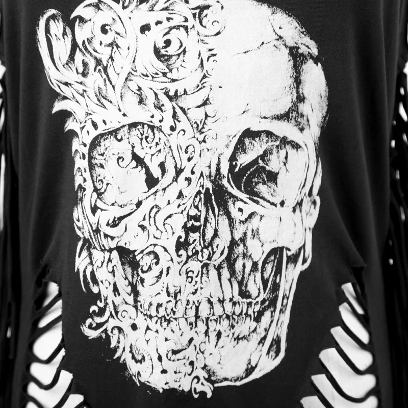 Женская Повседневная рубашка в стиле Харадзюку летняя майка с принтом черепа