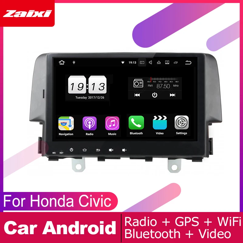 Для Honda Civic 2016 2017 2018 2019 Автомобильная Мультимедийная система Android 2 DIN