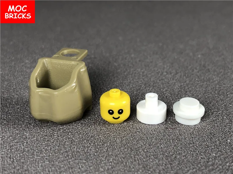 Набор кубики MOC маленький темный загар и детская тарелка образовательные