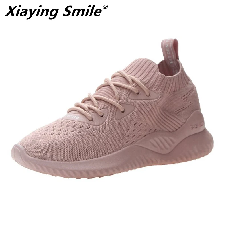 

Xiaying Smile women running Sneaker Breathable woven cloth Running Shoes Damping Sport Shoes Woman Outdoor Jogging Walking shoes