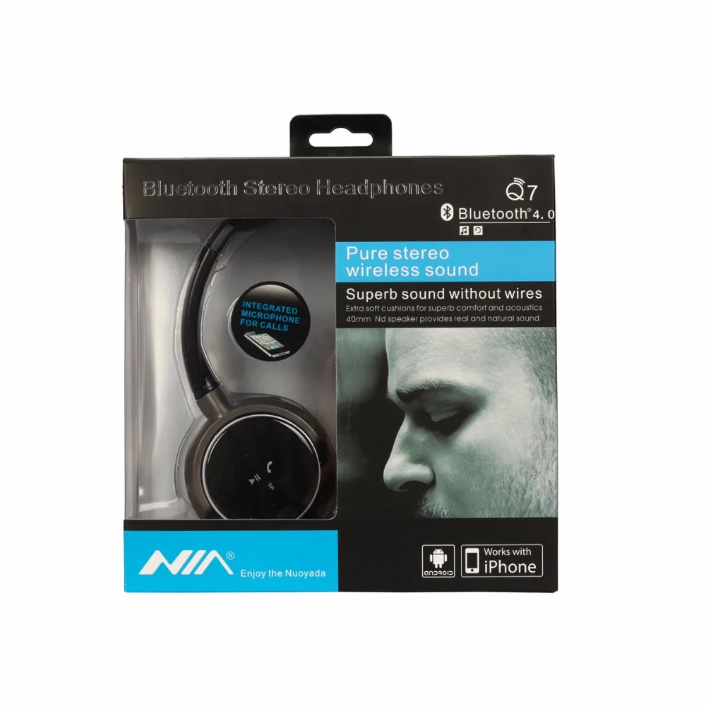 NIA Q7 Original Bluetooth CSR 4.0 Headphone Wireless Over-ear Portable Stereo Music Headsets Adjustable Earphone | Электроника
