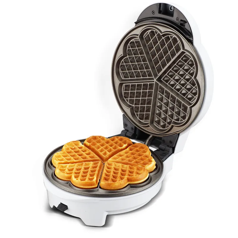 

220V White Color Multifunctional Breakfast Machine Non-stick 8 Optional Plates Household Waffle Donut Cake Maker Machine