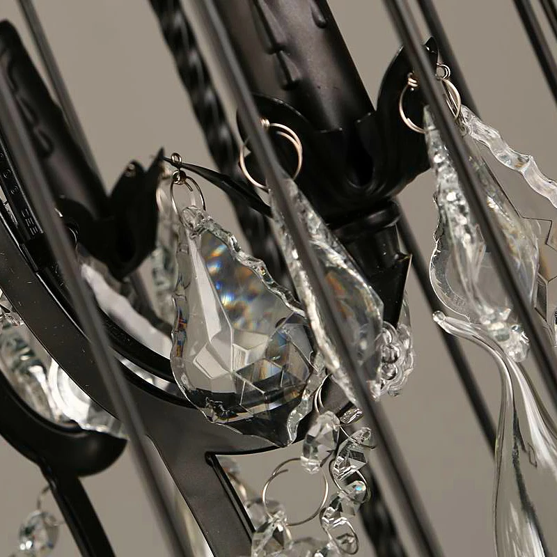 Кантри железная клетка для птиц лофт подвесная люстра 4/8 головок E14 светодиодный